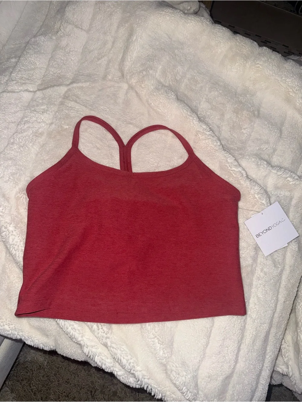 Beyond Yoga Space Dye Crop Tank in color Orange Jasper Heather NWT size large